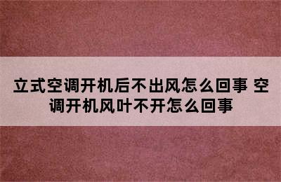 立式空调开机后不出风怎么回事 空调开机风叶不开怎么回事